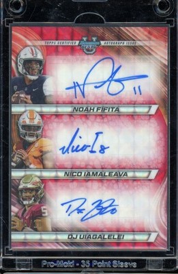 2024 Bowman U Best Noah Fifita Nico Iamaleava Dj Uiagalelei Triple Auto red /10