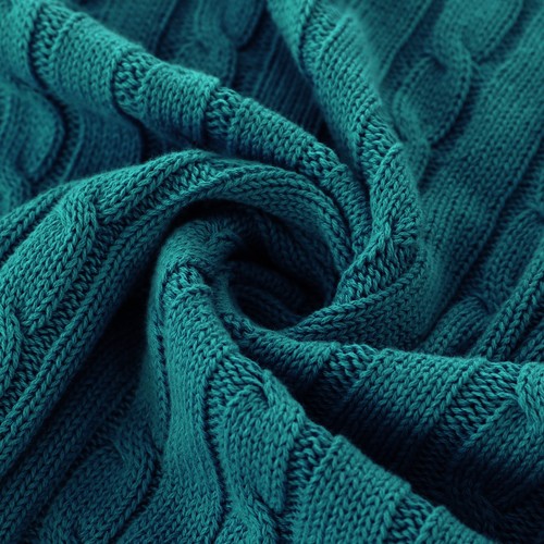 PiccoCasa Knitted Throw Blanket 100% Cotton Large for Sofa Bed Couch Home Décor - Picture 6 of 18