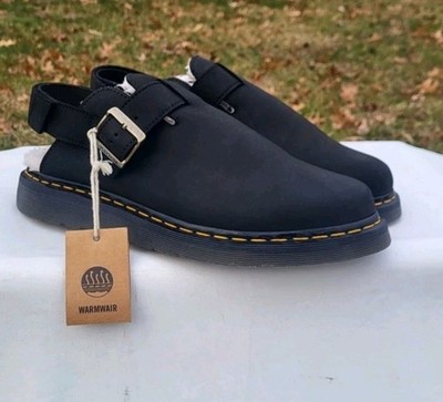 Dr Martens WARMWAIR Jorge II Black Leather Mules Clogs Insulated Mens SZ 12 New