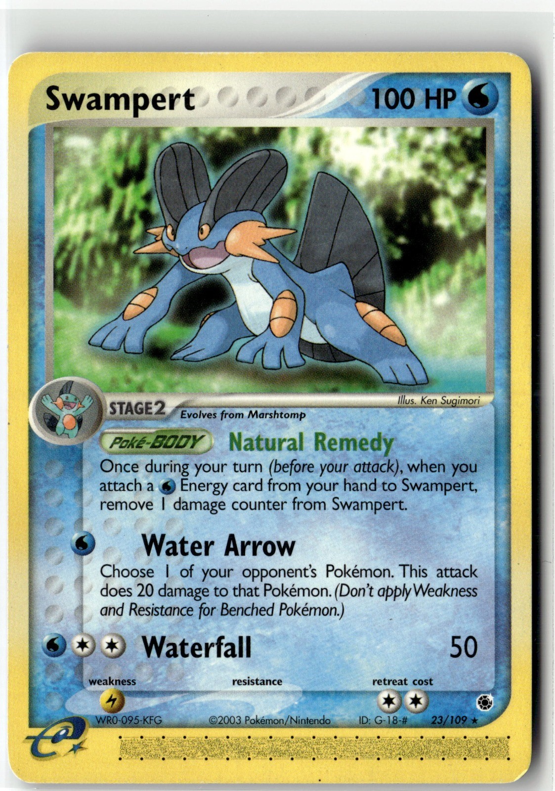 Swampert Rare Ruby and Sapphire 23/109 NM e-Reader