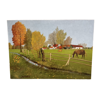 Ansichtskarte Postkarte Josef Wahl Künstlerkarte Schwaig Ober Erding Bauernhöfe