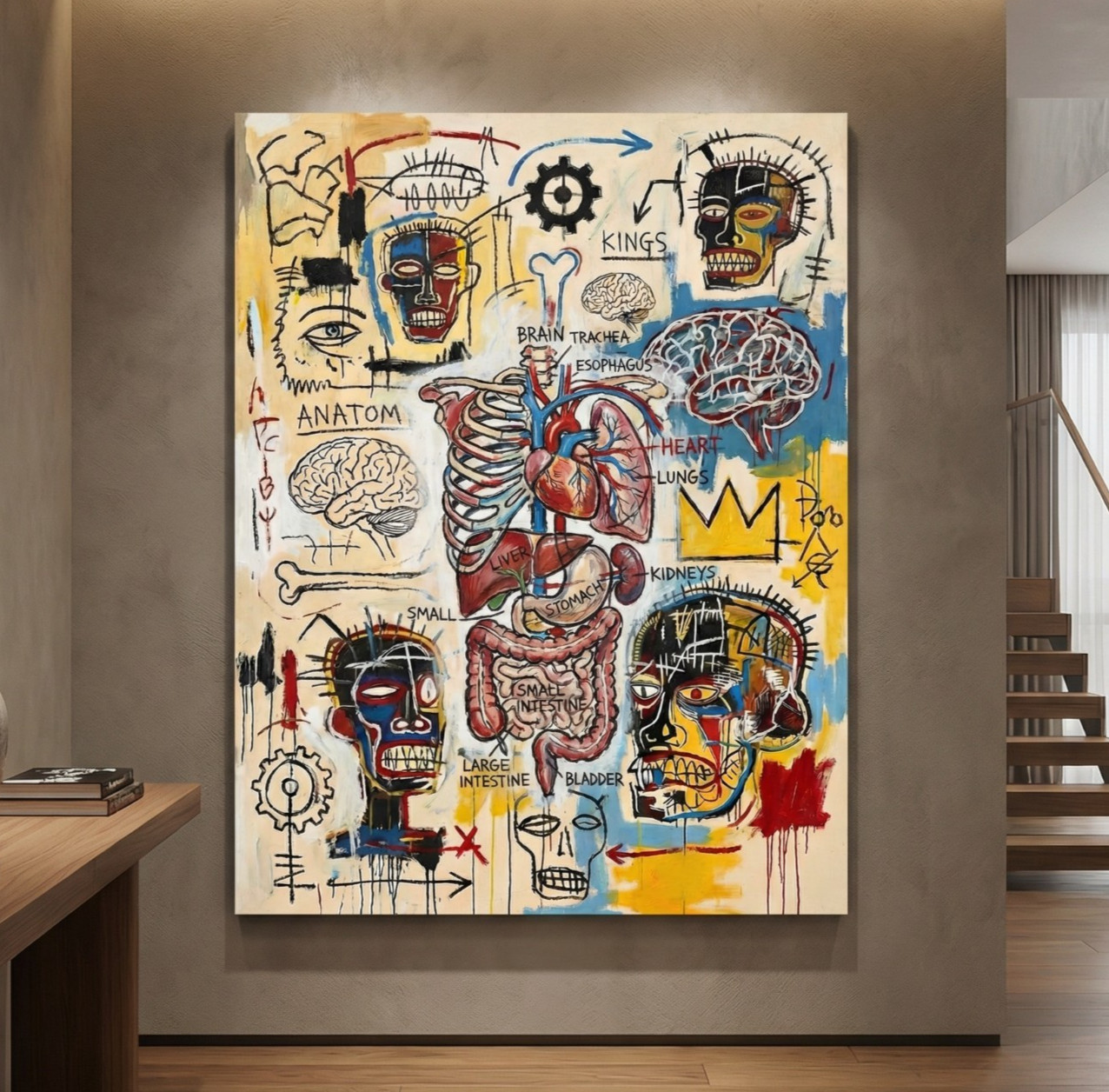 Anatomie und Biologie des menschlichen Körpers, Leinwand, Acrylglas Wandbild