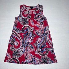 Red Paisley A line Petite Dress