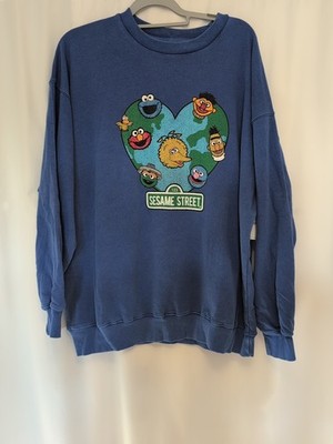 Forever 21 Sesame Street NWT blue sweatshirt front graphic party family costume