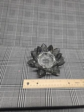Black Crystal Lotus Candle Holder Brand New