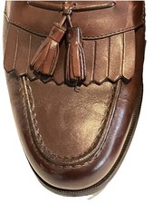 Ralph Lauren Corp Chaps Cognac Brown Tassels Leather Loafers Dress Shoes 10.5