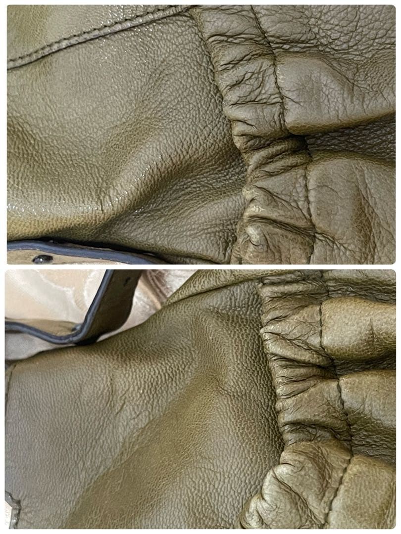 Yves SAINT LAURENT RIVE GAUCHER Mombasa Shoulder Bag in Olive Green rare design image 8