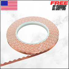 Black Backed Scalloped Copper Foil Tape For Stained Glass DIY Handicrafts 1/4"