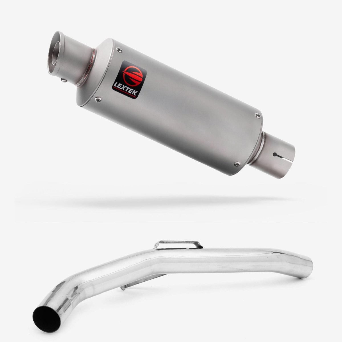 Lextek Stainless Steel GP1 Matt 240mm Exhaust with Link Pipe Silencer Polished