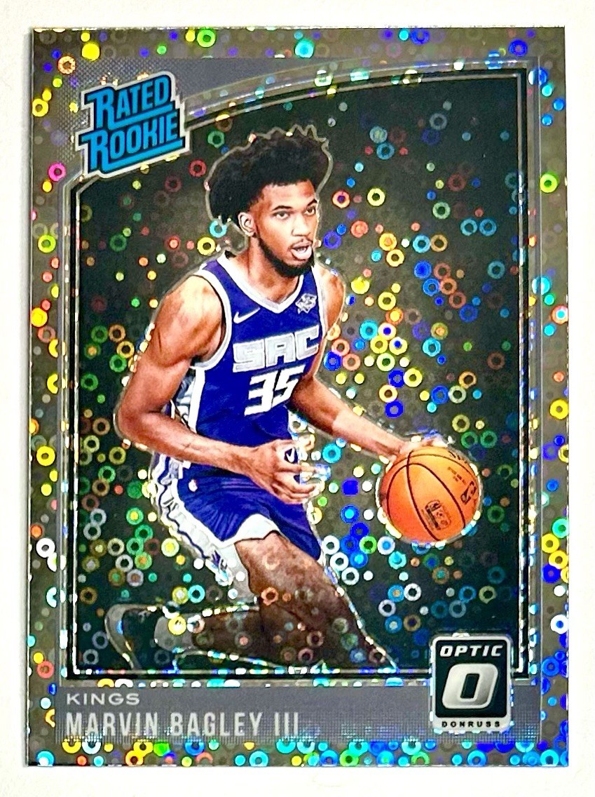 2018-19 Optic Marvin Bagley Silver Disco Prizm Refractor Rookie SP RC #168 Wiz