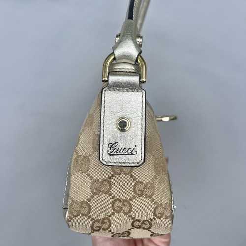 Gucci Canvas Monogram Beige Silver Abbey Pochette Shoulder Bag Mini Bag - Picture 10 of 18