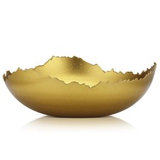 12'' Gold Decorative Bowl for Table Golden Moroccan Food Bowls Large Fruit Bo...