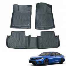 Car Floor Mats Liner Set For 2022-2025 Honda Civic Sedan All-weather Tpe Rubber
