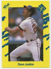 David Justice 1990 Classic Yellow #T97  Rookie Card  Atlanta Braves  #3. rookie card picture