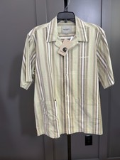 NWT Carhartt WIP S/S Folsey Shirt Folsey Stripe Pale Olive White Men's S/M/L