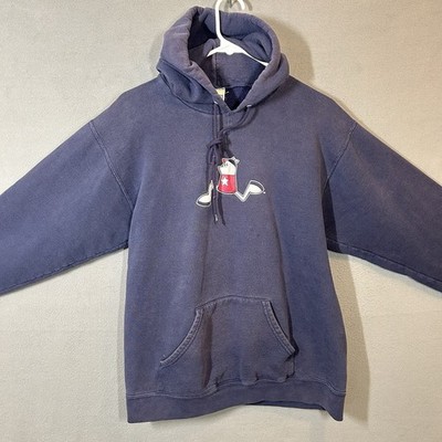 Rare Vintage 90s Y2K Homestar Runner Hoodie Comic TV Sweatshirt Blue Fits S/M