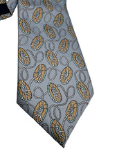Mercede Handmade Mens Light Blue Silk Boat Lifesavers and Rope Neck tie 56"