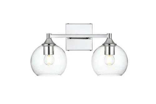Elegant Lighting LD7308W16 Eero 2 Light 16"W Vanity Light - Chrome - Picture 1 of 12