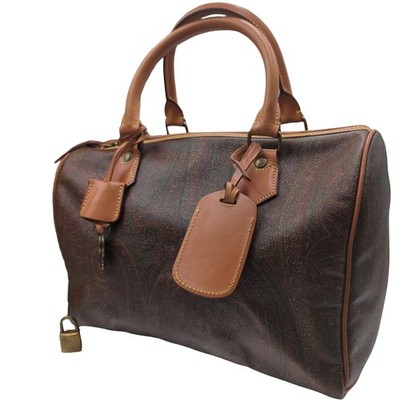 Etro Un Mini Boston PVC Leather Paisley Red Lock Bag