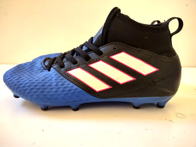 Adidas Ace 17.3 Fg Jr Kids Youth Size 3 Black White Blue Soccer Cleats BA9234