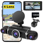 4 Cameras 1080P Dash Cam 4 Lens 3 Inch IPS Screen Car Black Box WiFi APP Cont...