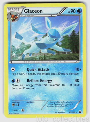 Glaceon 30/108 Rare Dark Explorers Pokemon Lightly Played