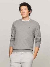 TOMMY HILFIGER Men's Gray 100 Cotton Crew Neck Pullover Sweater 2XL TALL 2XLT