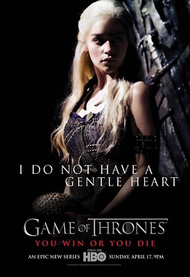 2011 Game Of Thrones Movie Poster 11X17 Westeros Jon Snow Daenerys Targaryen  