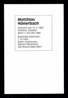 Matthias Hönerbach - Autogrammkarte Signée Originale 1 FC Saarbrücken Saison 1992-93