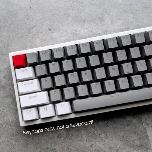Gray White Double Shot PBT Keycaps Set OEM Shine Through fits Cherry MX Keyboard