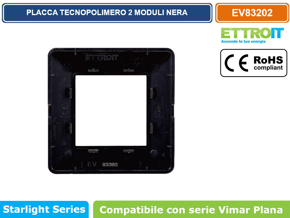 Placca In Tecnopolimero Satinato Silver Per Serie Plana - 7 Moduli, Compatibile ETTROIT - Foto 8