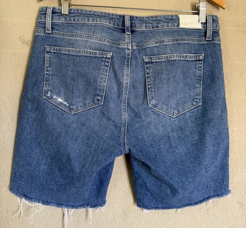 Paige Denim Jeans Shorts Womens 31 Jax Knee Short Distress 8" Inseam Blue - Picture 5 of 12