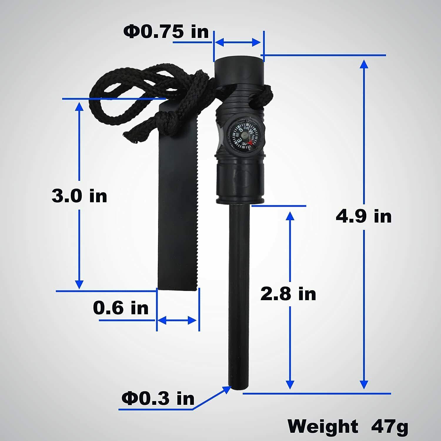 2PCS Flint Fire Starters Rod Lighter Magnesium Camping Tool Kit Outdoor Hiking