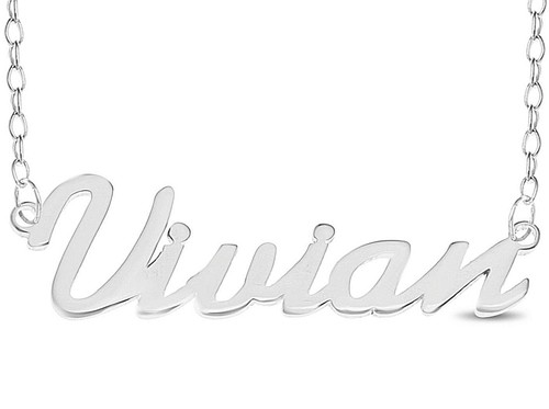 Vivian Name Plate Necklace Pendent 