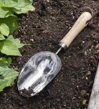 Wilkinson Sword Stainless Steel Compost Scoop With Wooden Ash Handle 
