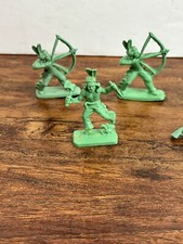 Vintage Hong Kong Green Western Toy Figures Set of 5 Indians Cowboy Rare
