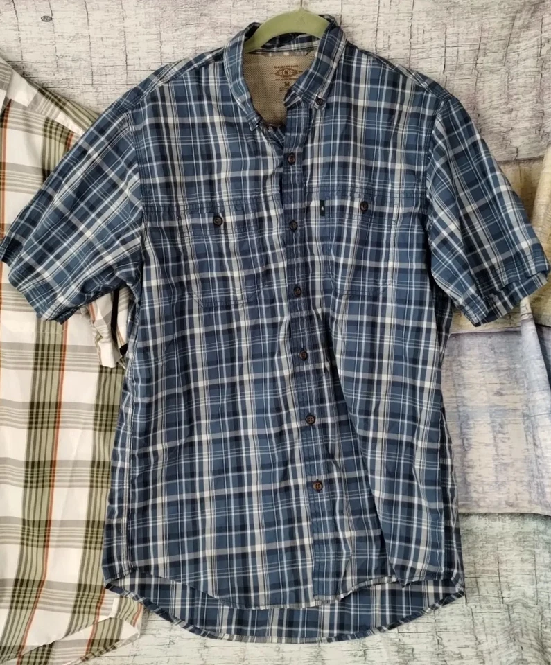 Lote de 2 - Camisas a Cuadros G.H Bass & Eddie Bauer Abotonadas - Para Hombre Talla Mediana Foto 3 de 4