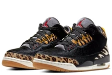 Air Jordan 3 "Animal Instinct" Black/Sail/Gum Light Brown CK4344-002 Size 8.5