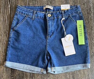 Sandpiper Bermuda Roll Cuff Denim Shorts Size Petite 14P NEW WITH TAGS