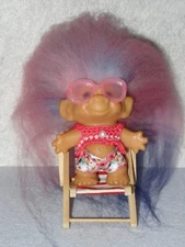 Vintage DAM D.A.M. OOAK 1960's Summer "Beach Bound" 2 3/4 Inch Tall Troll Doll
