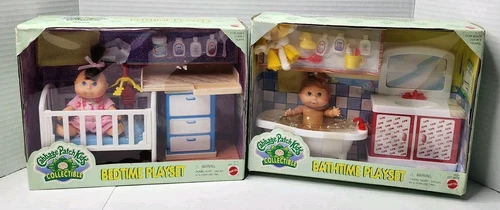 Vtg. Mattel 1996 Cabbage Patch Bedtime Playset & Bathtime Playset - Read Desc.