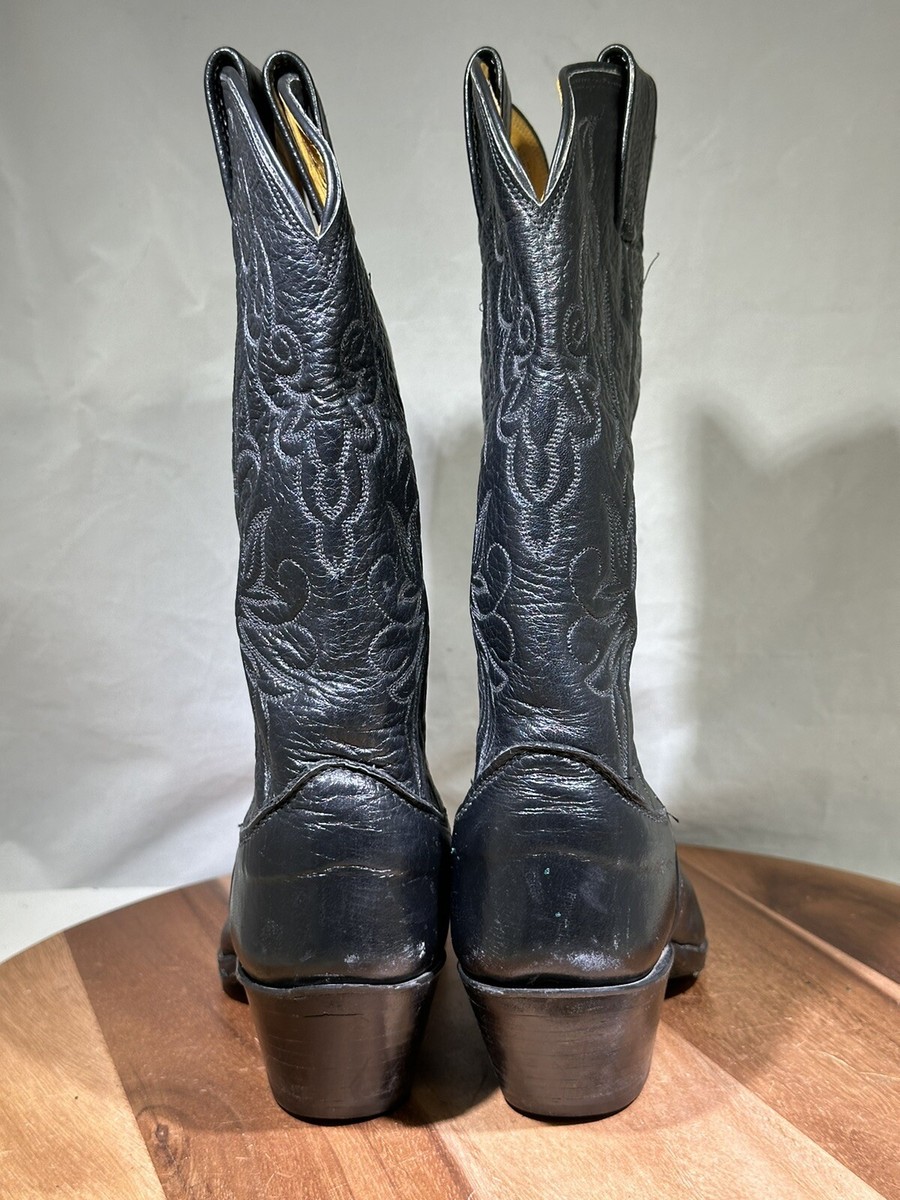 olathe boots mens 10 B gray leather western cowboy VTG usa rare embroiderd Vintage olathe mens western - Gem main image 4