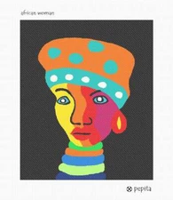 African Woman Needlepoint Kit or Canvas