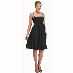 black midi length cocktail dress