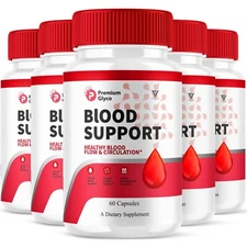 (5 Pack) Premium Glyco Blood Support Supplement, PremiumGlyco (300 Capsules)