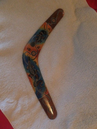 Australian Boomerang by T.Mason Brigalow Timber Aboriginal Art...E.N.C.!... WOW! - 第 3/12 張圖片