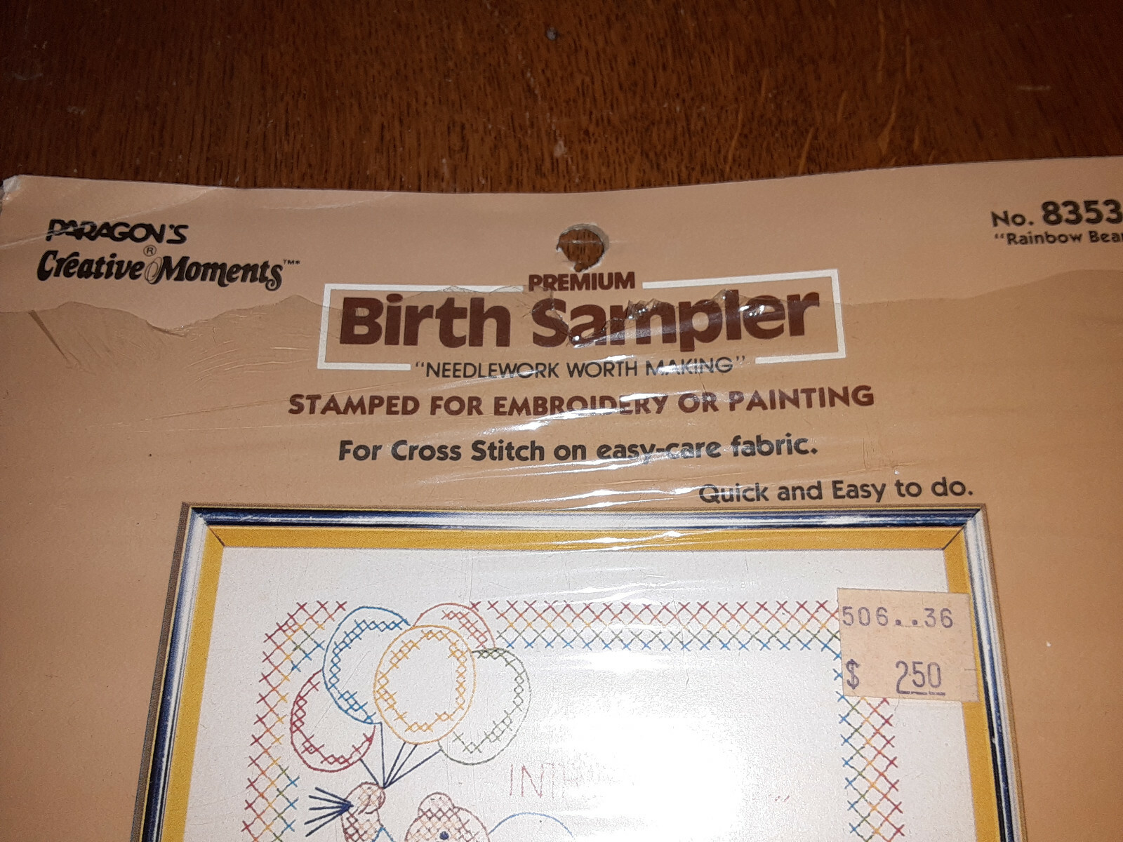 Vintage PARAGONS CREATIVE MOMENTS PREMIUM BIRTH SAMPLER NEEDLEWORK KIT NEW NOS