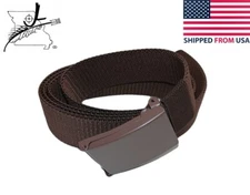 Comfort Stretch Belt 125cm Long 45" Waist Or Under, Brown 1.5" Wide Metal Buckle