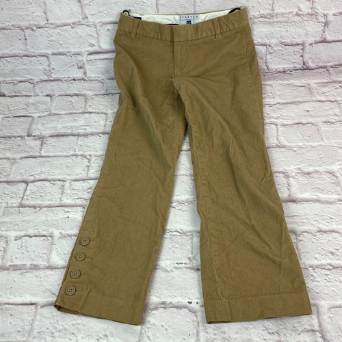 Gap Corduroy Pants Teens Junior Stretch Low Rise Wide Leg Button Ankle Size 1 - Picture 2 of 12