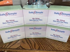 Lot Of 7 Boxes Safe n' Simple SNS00807 No Sting Skin Barrier Film Wipe Box/25Ct